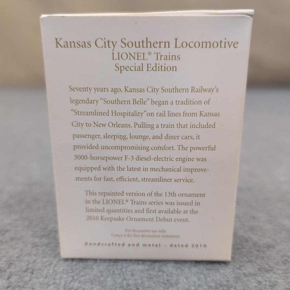 Hallmark 2010 Limited Kansas City Southern Locomotive Lionel Trains Ornament - Picture 2 of 4